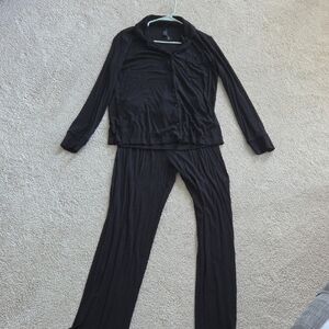 SKIMS Black Button-Front Pajama Set